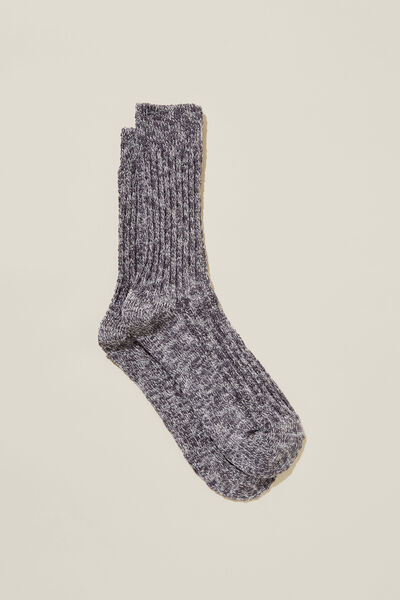 The Holiday Sock, CHARCOAL/GREY TWIST