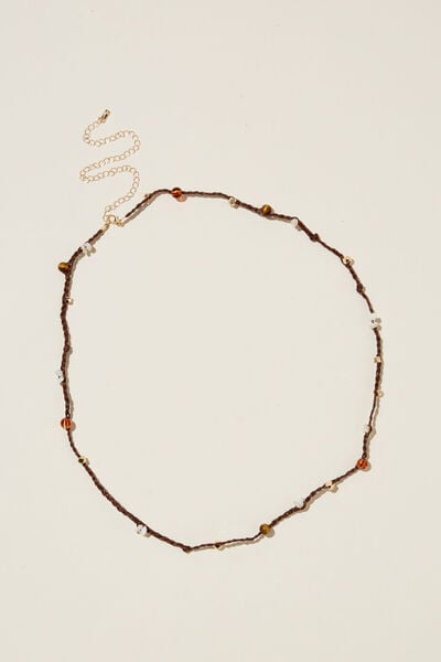 Body Chain, BROWN BRAIDED BEAD