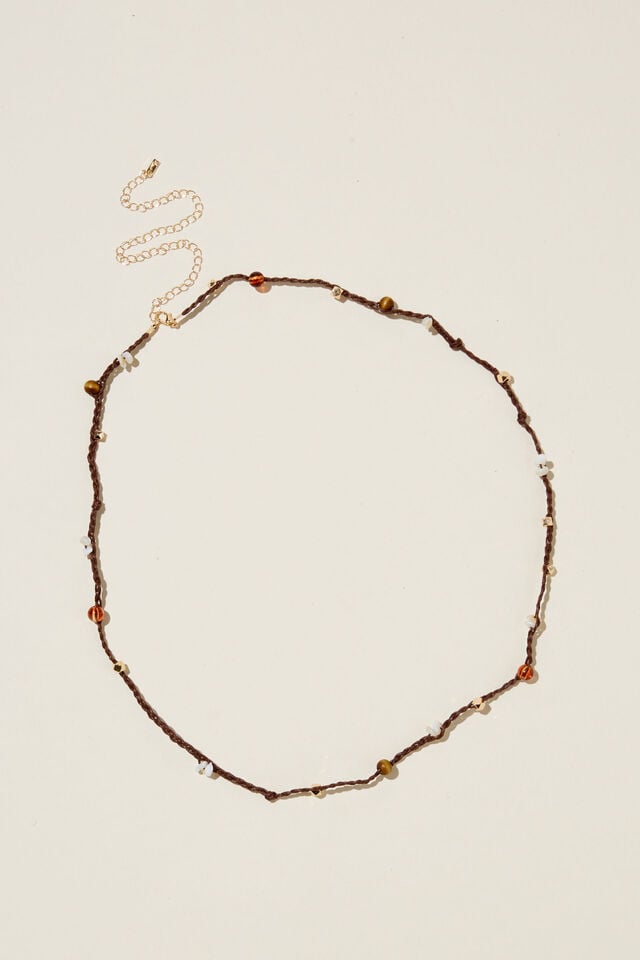 Body Chain, BROWN BRAIDED BEAD