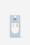 Waterproof Mid Hoop Earring, GOLD LONG WAVY - example image 1