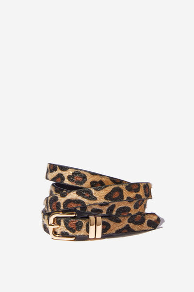 Stacey Slim Belt, LEOPARD/GOLD