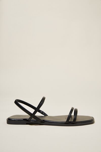 Bondi Strappy Sandal, BLACK VEGAN LEATHER