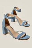 Matilda Ankle Strap Block Heel, WASHED BLUE DENIM - alternate image 3