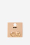 Premium Plated Small Hoop Earring, GOLD FINE HUGGIE - example image 2