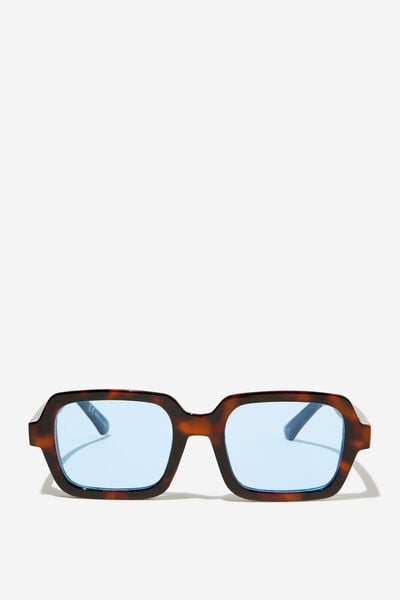 Zoe Square Sunglasses, TORT/BLUE