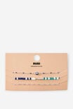 Premium Plated Multipack Bracelet, SILVER BLUE BEAD EVIL EYE - example image 2