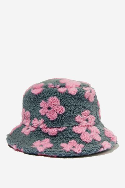 Bianca Textured Bucket Hat, LILAC FLORAL/GREY