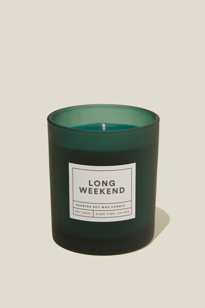 Escape Scented Candle, LONG WEEKEND/GREEN