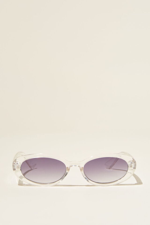 Ophelia Oval Sunglasses, CRYSTAL