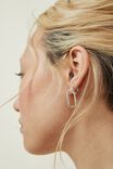 Brinco - 2Pk Mid Earring, STERLING SILVER PLATED RECTANGLE - vista alternativa 2