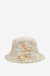 Elly Reversible Wide Brim Bucket Hat, RENEE RETRO FLORAL/BUTTER