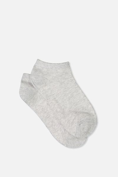 Get Shorty Ankle Sock, GREY MARLE METALLIC TIPPING
