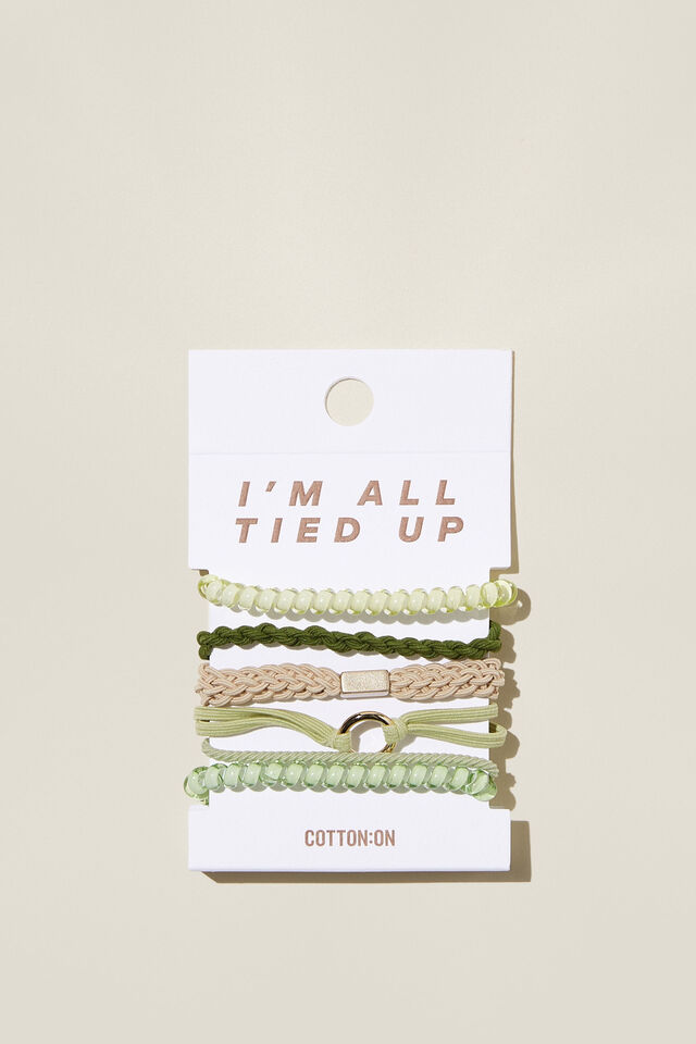 All Tied Up Hair Tie Pack, GREEN