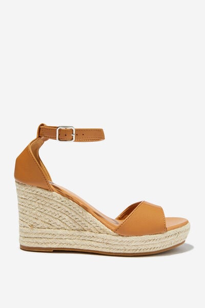 Luna Single Vamp Espadrille Heel, CAMEL PEBBLED