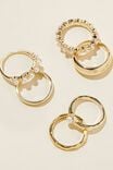 Anel - Multipack Rings, GOLD PLATED PEARL STACK - vista alternativa 2