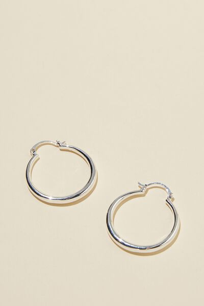 Premium Tubular Hoop Silver Plated, STERLING SILVER PLATED