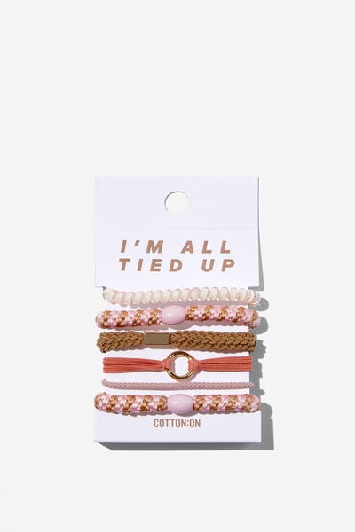 Acessório de cabelo - All Tied Up Hair Tie Pack, BLUSH/METALLIC