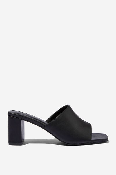 Eden Block Heel Mule, BLACK SMOOTH