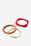 Select Color: RED WOODEN STUD BANGLES