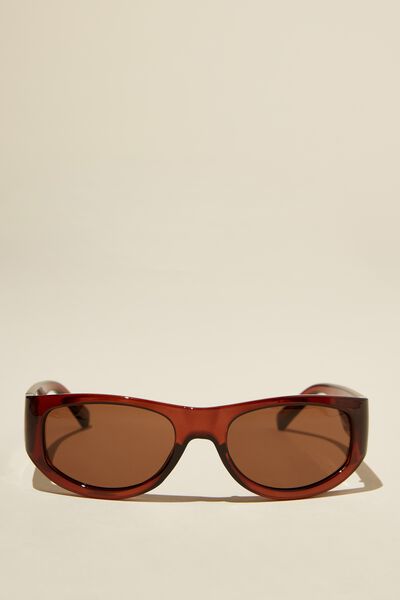 Saski Racer Sunglasses, RICH BROWN CRYSTAL