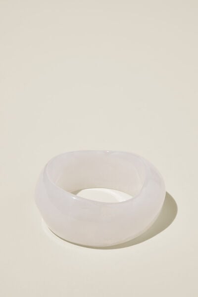 Single Bracelet, WHITE RESIN BANGLE