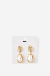 Large Charm Earring, GOLD PEARL BAROQUE DROP - example image 2