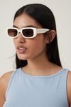 Óculos de Sol - Abby Rectangle Sunglasses, IVORY - vista alternativa 2