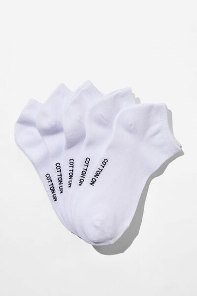 Meias - 5Pk Ankle Sock, WHITE