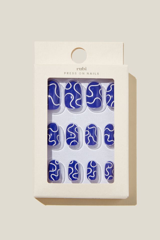 Press On Nails, BLUE AND WHITE SWIRL