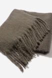 Phoebe Brushed Tassel Scarf, CHARCOAL - alternate image 2