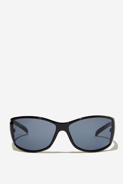 Lyla Sheild Sunglasses, BLACK