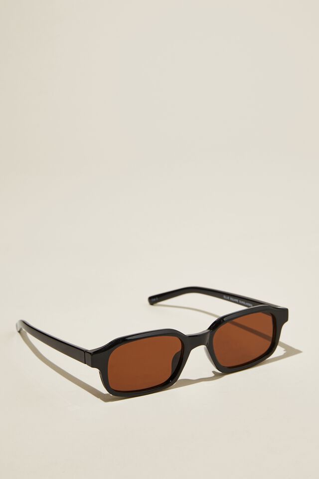 Ollie Square Sunglasses, BLACK/BROWN