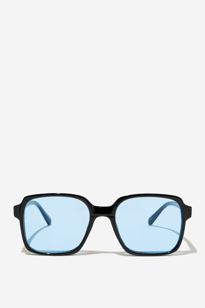 Georgia Oversized Square Sunglasses, BLACK/BLUE