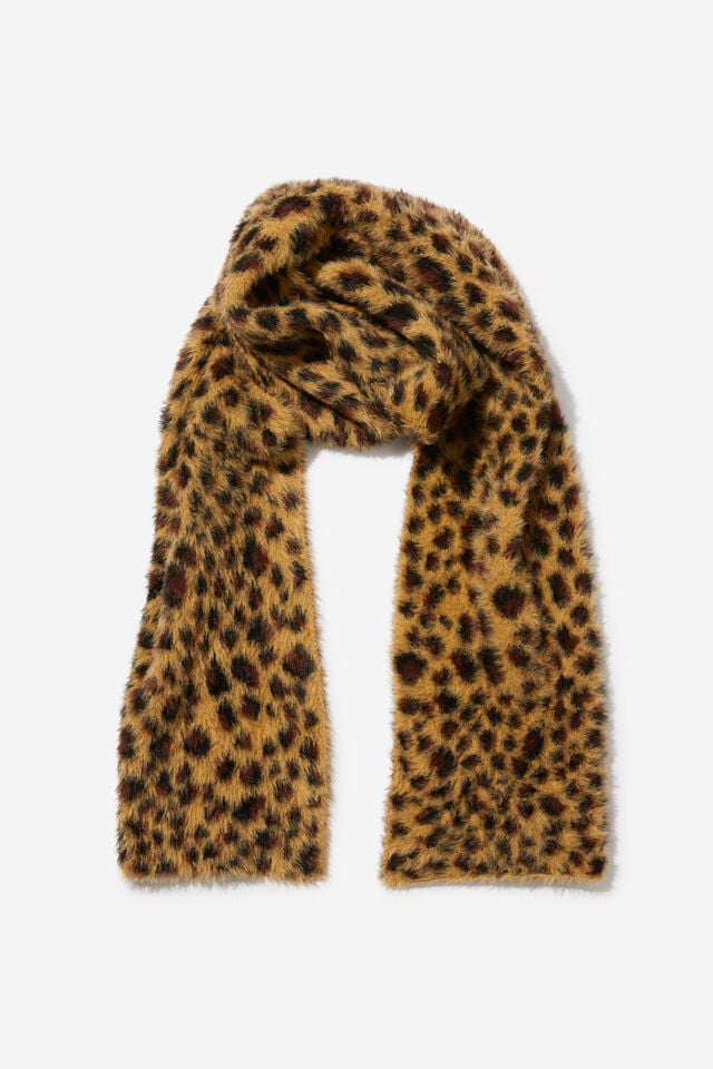 Fluffy Yarn  Scarf, LEOPARD