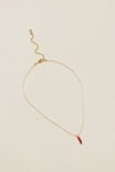 Pendant Necklace, GOLD PLATED PEARL CHILLI - alternate image 1