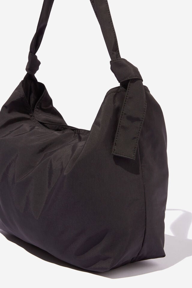 Alex Knotted Slouchy Tote, BLACK
