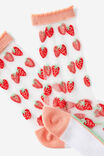 Mesh Crew Sock, STRAWBERRIES/FRILL - example image 3