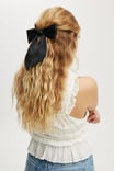 Heidi Hair Bow, BLACK SATIN - alternate image 1