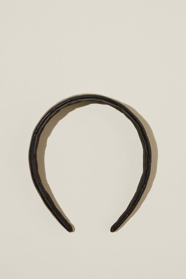 Tiara De Cabelo - Paris Padded Headband, BLACK QUILTED