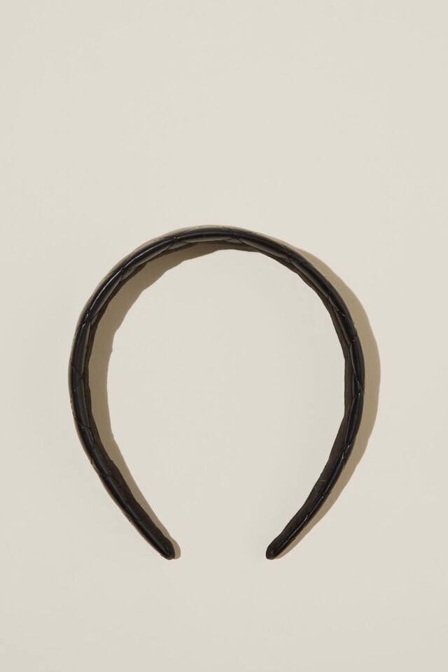 Paris Padded Headband, BLACK QUILTED