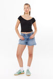 Neve Short Sleeve Off Shoulder Top, BLACK - alternate image 2