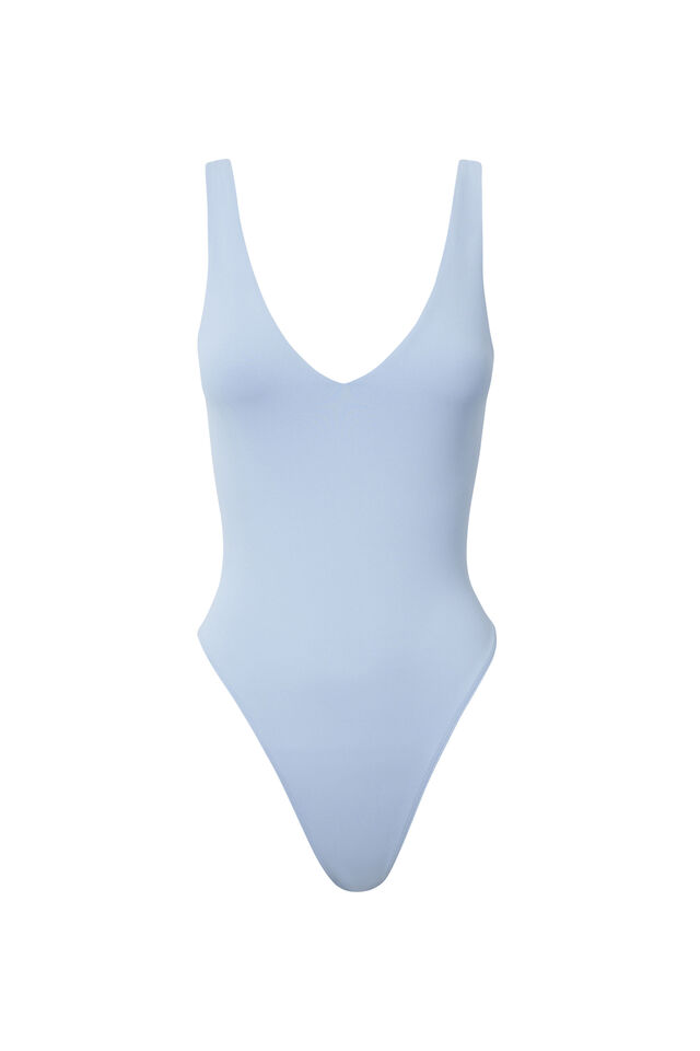 Luxe V Neck Bodysuit, DELICATE BLUE