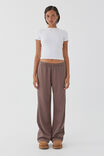 Relaxed Wide Leg Track Pant, BROWN CAROB - alternate image 4