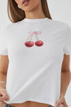 Everyday Graphic Tee, WHITE/CHERRY BOW - alternate image 3