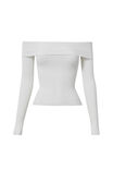 Tahlia Fold Back Knit Top, MERINGUE WHITE - alternate image 6