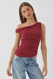 Soft Mia Ruched Top, DEEP CHERRY - alternate image 1