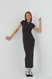 Soft Short Sleeve Maxi Dress, BLACK - alternate image 5