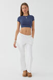Luxe Cropped Short Sleeve Top, OXFORD NAVY - alternate image 2