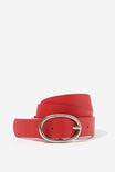 Classic Squoval Belt, RED/SILVER - alternate image 3