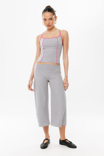 Active Wide Leg Capri, GREY MARLE